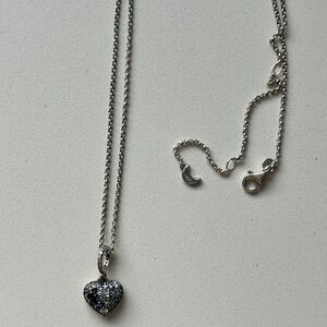 Pandora Sparkling Blue Moon & Stars Heart Necklace
